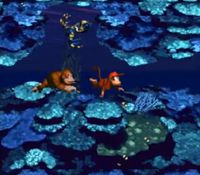 une photo d'Ã©cran de Donkey Kong Country sur Nintendo Super Nes